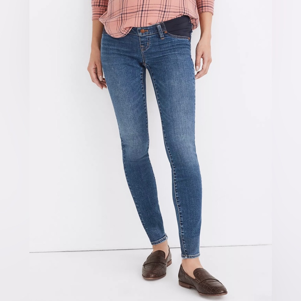 Madewell maternity side-panel skinny jeans in wendover wash adjustable NWT